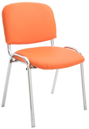 K2C-Besucherstühle im erfrischenden Orange - Stapelstühle mit Kunstlederbezug