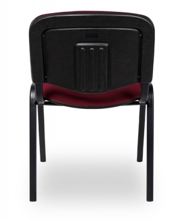 Besucherstühle mit schwarzer Kunststoffabdeckung, Stofffarbe burgund, Gestell schwarz, Typ SB