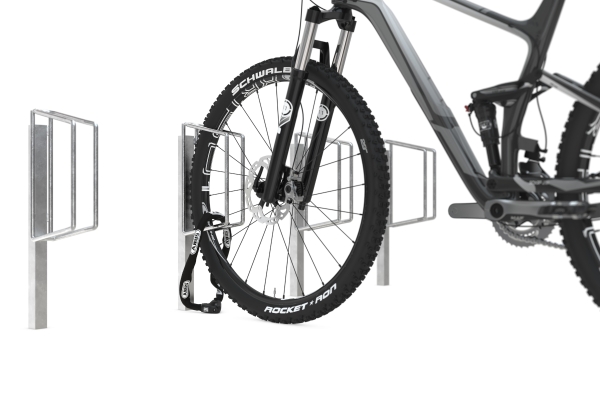 Endlos erweiterbarer Boden-Fahrradständer zum Einbetonieren im Boden Typ FS500 90° gerade