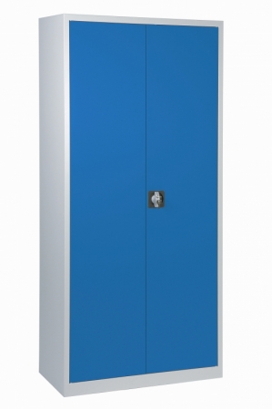 Büro Flügeltürenschrank mit blauen Türen