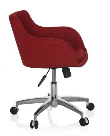 Bürodrehstuhl Modell Robert rot (Seitenansicht)