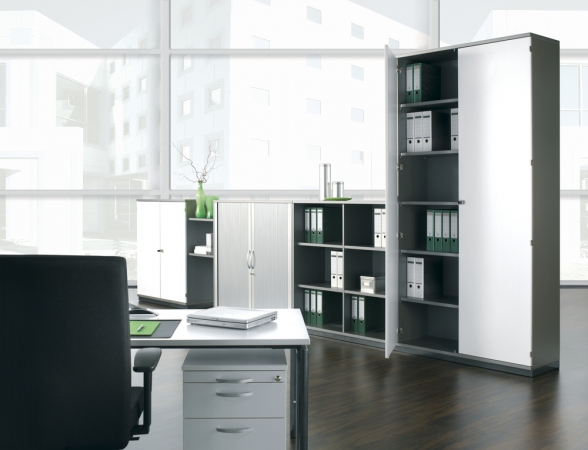 Preiswerte Büromöbel FX Büroschränke und Büroregale Farbe weiß/onyx