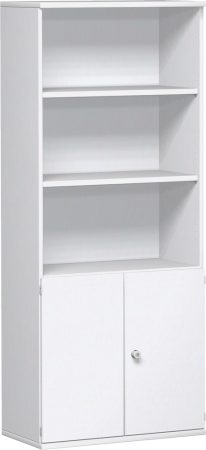 Büroschrank weiß (Beispielfotos mit nur 5 OH) FX Büromöbel Schrank.- u. Regalkombination