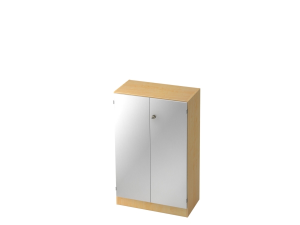 Kompakte Büroschrank 80 x 42 x 127 cm (B x T x H), ahorn/silber