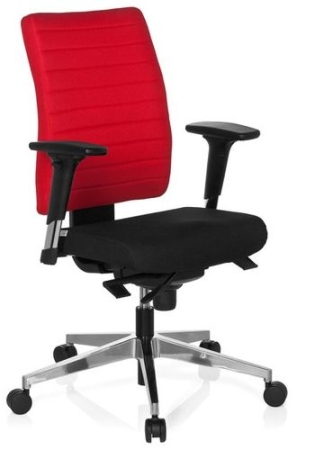 Moderne Bürostühle mit roter Rückenlehne