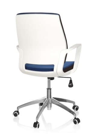 Design Bürostühle mitt weißer Sitzschale u. Stoffbezug