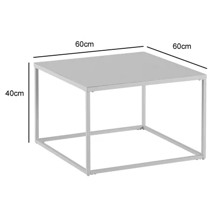 Gewicht: 7 kg - Abmessung: 70 x 70 x 8 cm - Farbe: Weiß - Details: Kompletter Tisch: lackierter Stahl