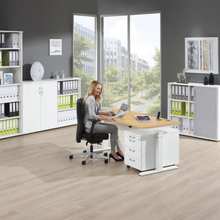Sitzarbeitsplatz mit einem elektrischer Schreibtisch 200 x 80 cm