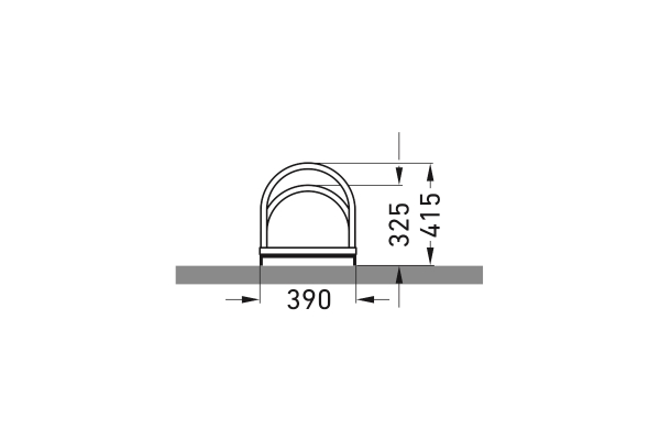 Fahrradständer Typ FS400-6 (Skizze 1) mit platzsparenden Eigenschaften