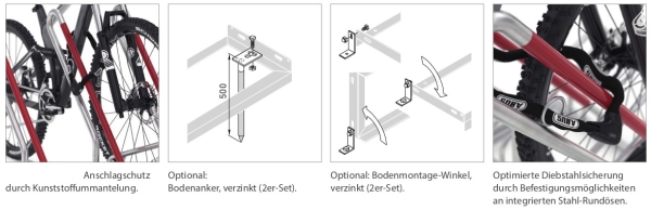 Weitere Details vom Fahrradständer für 2 Fahrräder Typ FS120-2