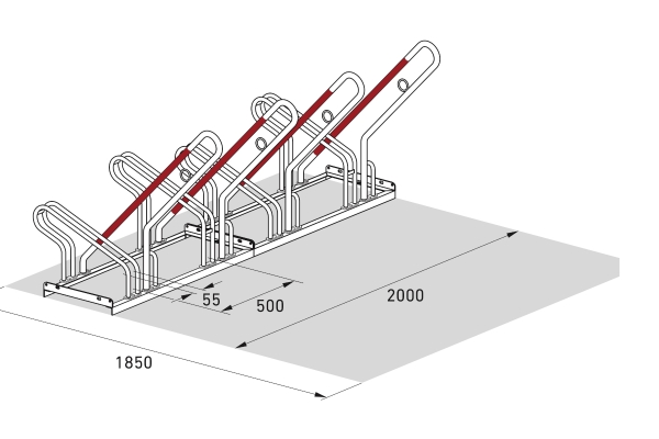 Fahrradständer (Skizze 1) Typ FS130-4