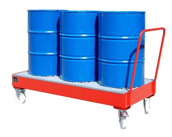 Fasswagen für drei 200 Liter Fässer inkl. Auffangwanne