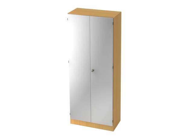 Garderobeschrank 80 x 42 x 127 cm (B x T x H), buche/silber