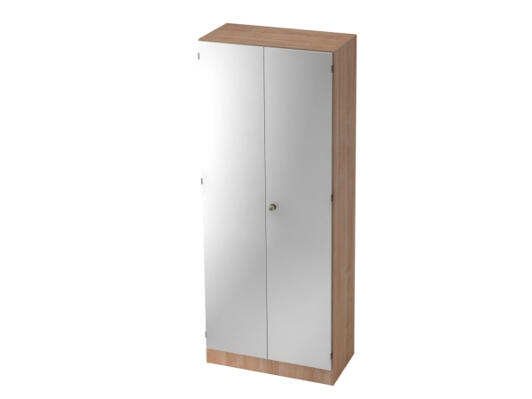 Garderobeschrank 80 x 42 x 127 cm (B x T x H), nussbaum/silber