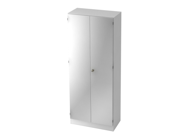 Garderobeschrank 80 x 42 x 127 cm (B x T x H), weiß/silber