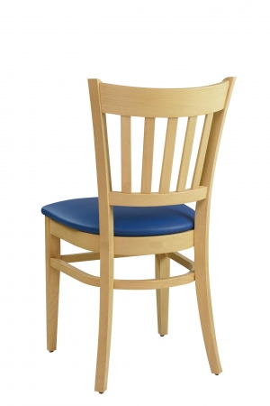 Gastronomiestühle - Radik Holzstühle mit Sitzpolster buche/natur D-66 (Rückansicht)