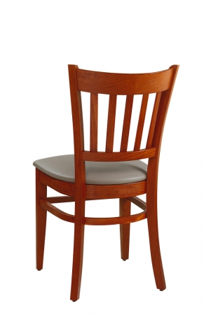 Gastronomiestühle - Radik Holzstühle mit Sitzpolster kirsche/D-1128 (Rückansicht)