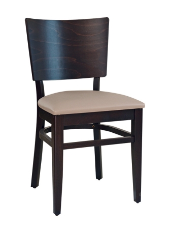 Gastronomiestühle Rondo P Holzstühle mit Sitzpolster hellbraun