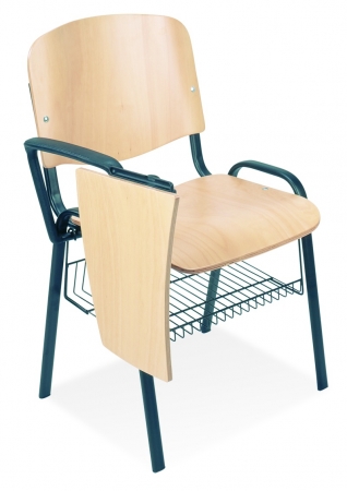 Holz-Schreibplatte für Besucherstühle Cillian Holzstühle mit Korb