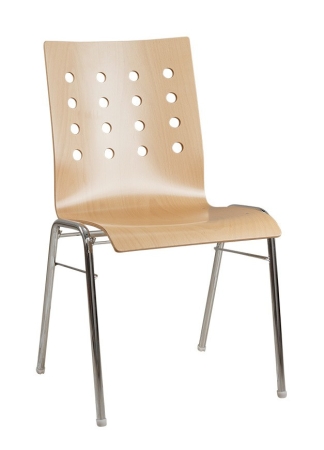 Holzschalenstühle mit Designlöchern in der Rückenlehne Modell Autonoe