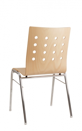 Holzschalenstühle mit Designlöchern in der Rückenlehne Modell Autonoe (Rückansicht)