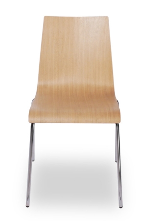 Preiswerte Holzschalenstühle Typ TX verchromt - Top Besucherstühle mit Eichensperrholz natur.