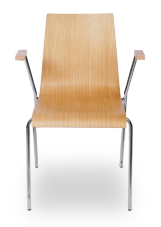 Ergonomische Holzschalenstühle mit Armlehnen u. Chromgestell - XT Besucherstühle