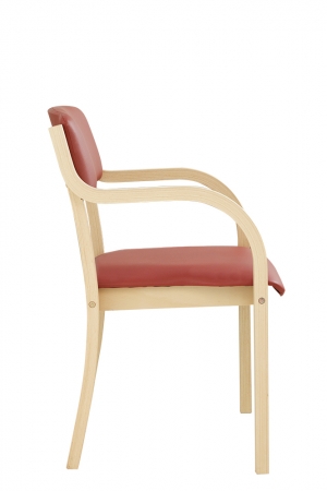 Holzstühle - Besucherstühle Modell Radek mit Armlehnen (Seitenansicht)