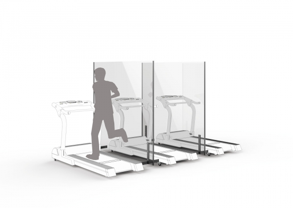 Hygienewand 1,4 x 1,6 m (B x H) - Schutz Trennwand Fitnessstudio bzw. Sportstudio