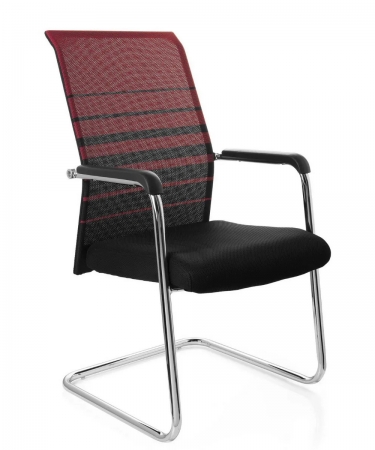 Büro-Freischwinger - Marces Konferenzstühle Stoff, Rückenlehne rot