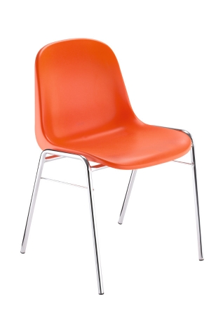 Kunststoffschalenstühle orange -  Besucherstühle Modell Kraft