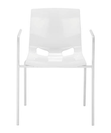 Kunststoffschalenstühle mit Armlehnen, Modell Event, weiß (Frontaufnahme)