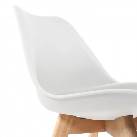 Kunststoffschalen-Besucherstühle Sumit mit Massivholz-Stuhlbeinen weiß