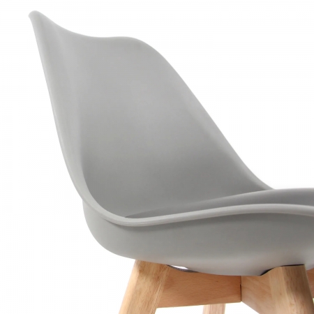 Kunststoffschalenstühle Sumit mit Massivholz-Stuhlbeinen (Sitzschale grau)