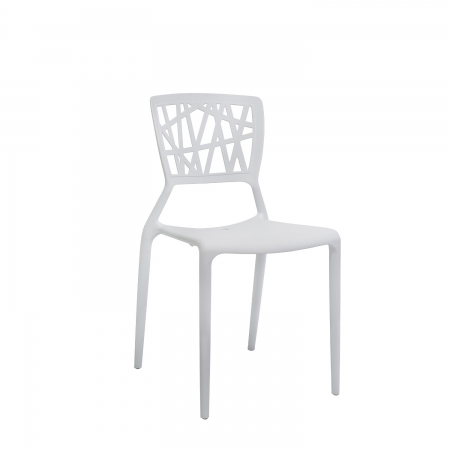 Weiße Stühle aus Polypropylen (Kunststoffstühle)