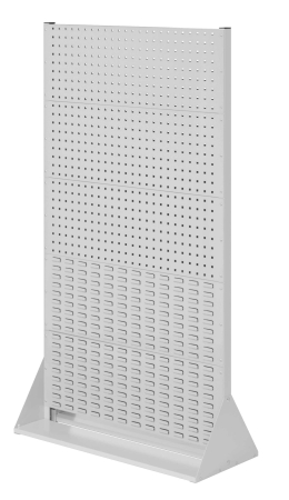 Lochplattenwand Gr.5 doppelseitig System Typ 15D mit 6 x Lochplatten u. 4 x Schlitzplatten, RAL 7035 lichtgrau