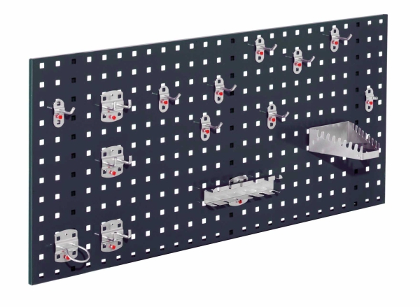 Lochplattenwand Set 1000 x 450 mm | System Typ 1 RAL 7016 anthrazitgrau