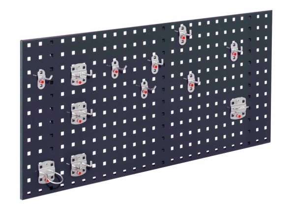 Lochplattenwand Set 1000 x 450 mm | System Typ 2 RAL 7016 anthrazitgrau
