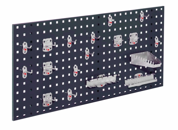 Lochplattenwand Set 1000 x 450 mm | System Typ 6 RAL 7016 anthrazitgrau