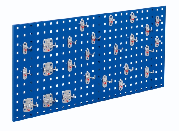 Lochplattenwand Set 1000 x 450 mm | System Typ 8 RAL 5010 enzianblau