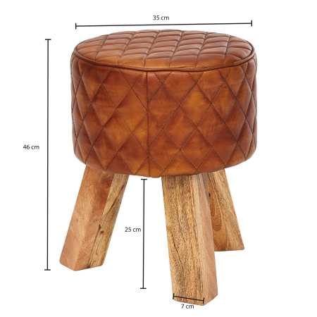 Breite: 35 cm - Höhe: 46 cm - Tiefe: 35 cm - Beine (BxT): 7 x 7 cm - Weitere Abmessungen finden Sie im Maßbild.