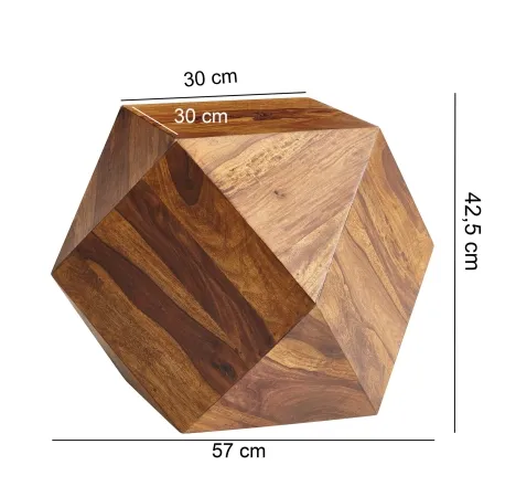 Breite: 57 cm - Höhe: 42,5 cm - Tiefe: 57 cm - Ablagefläche (BxT): 30 x 30 cm.