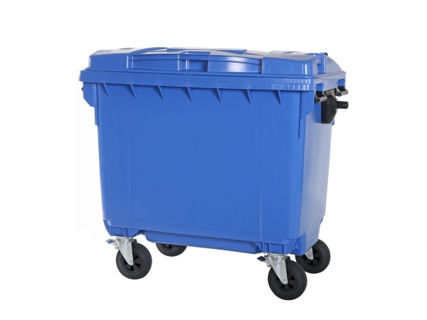 Müllcontainer blau 660 Liter - Müllbehälter mit 4 Lenkrollen