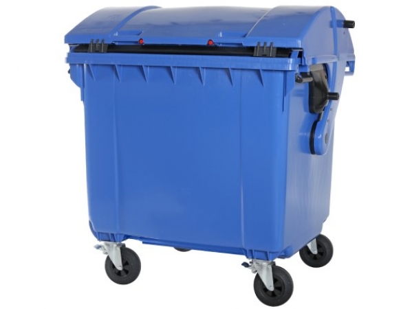 Abfallcontainer 1100 Liter blau - Müllbehälter mit rundem Schiebedeckel