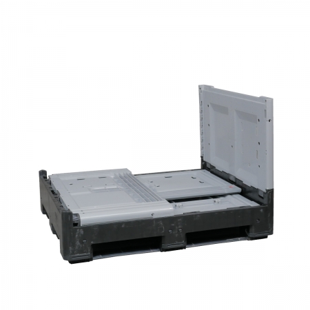 Faltbare Palettenbox - Palettenbehälter 1200 x 1000 mm (beide Längsseiten und eine Sirnseite geklappt)