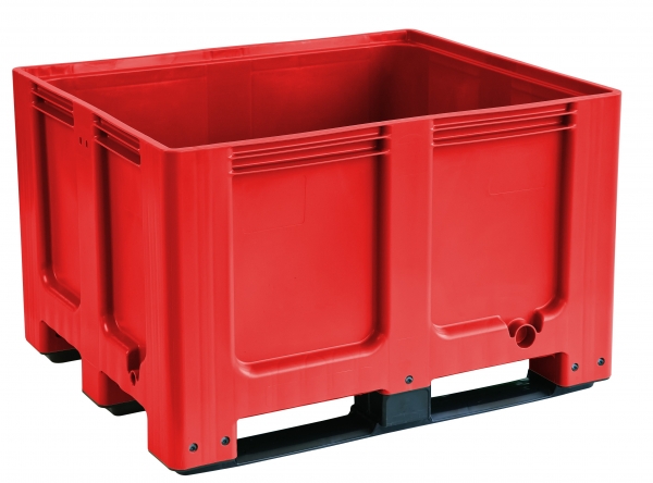 Stapelbare Palettenbox mit Kufen1200 x 1000 mm (L x B) Palettenbehälter rot