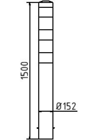 Skizze: Poller 1500 mm (H) Ø 152 mm