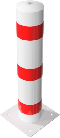 Absperrpoller Ø 193 mm für Dübelbefestigung, weiß/rot
