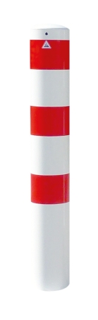 Poller mit 1200 mm (H) u. 193 mm Ø  zum Einbetonieren, weiß/rot
