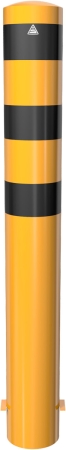 Poller 1,5 m lang, mit 193 mm Ø zum Einbetonieren, gelb/schwarz